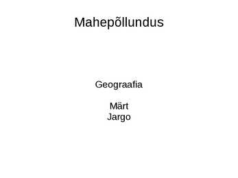 Põhikool Powrpoint esitlus Mahepõllundus - taime-ja loomakasvatus Geograafias