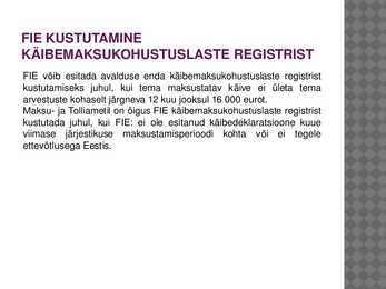 FIE ja käibemaks #26
