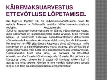 FIE ja käibemaks #27