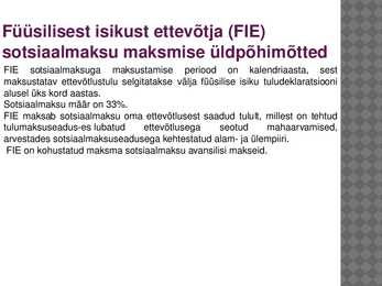 FIE ja sotsiaalmaks #2