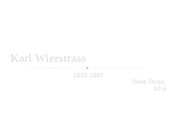 Karl Wierstrass
