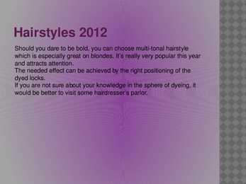 Hairstyles trends for 2012 #2