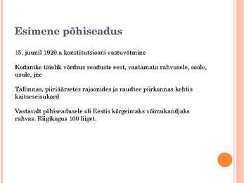 Eesti sisepoliitiline areng 1920 aastatel #3