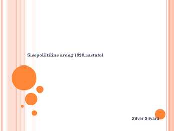 Eesti sisepoliitiline areng 1920 aastatel