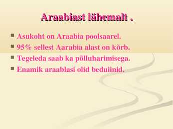 Powerpointi esitlus Araabiast #2