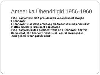 USA - Johnsoni aeg #2