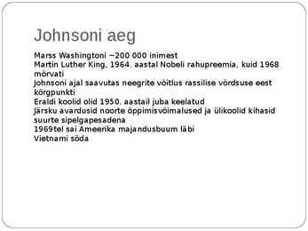 USA - Johnsoni aeg #4