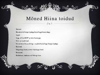 Hiina rahvusköögi esitlus #6