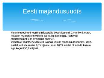 Eesti- ja välismajanduse uudis #2
