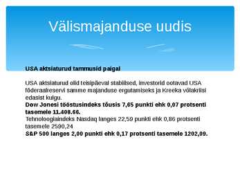 Eesti- ja välismajanduse uudis #5