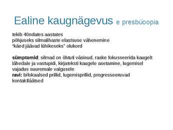 Nägemishäired - ettekanne #10