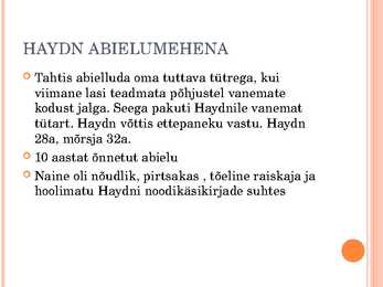 Franz Joseph Haydn - eluloo esitlus #4
