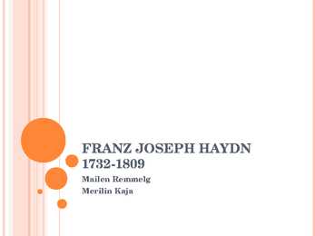 Franz Joseph Haydn - eluloo esitlus