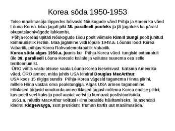 Esitlus-Kriisid ja sõjad pärast II MS #3