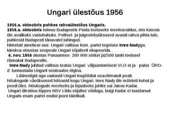 Esitlus-Kriisid ja sõjad pärast II MS #7