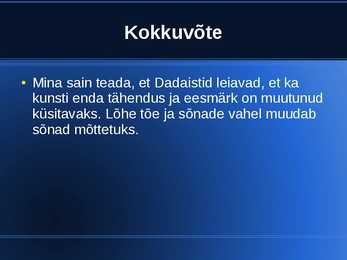 Dadaismi esitlus #9