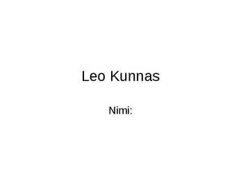 Leo Kunnas - Surmale määratud sõduri mõtted