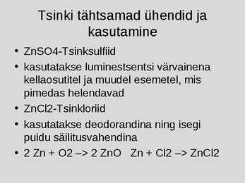 Keemia tsink #5