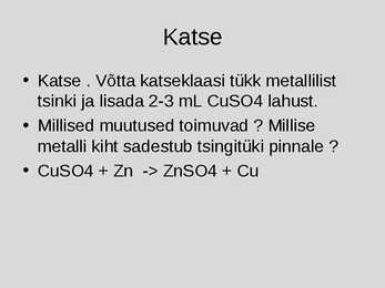 Keemia tsink #7