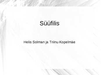 Seksuaalkasvatus- Süüfilis