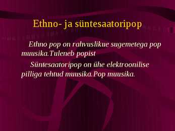 Pop- ja rockmuusika stiilid #11