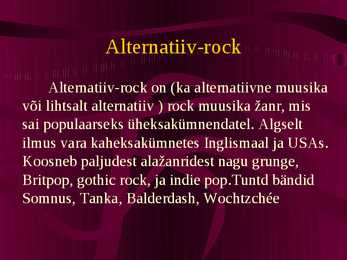 Pop- ja rockmuusika stiilid #4
