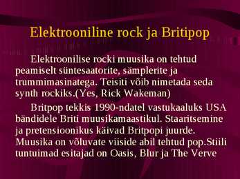 Pop- ja rockmuusika stiilid #6