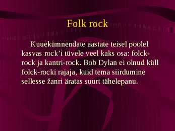 Pop- ja rockmuusika stiilid #7