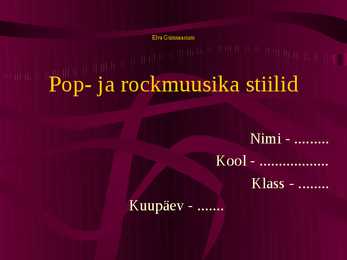 Pop- ja rockmuusika stiilid