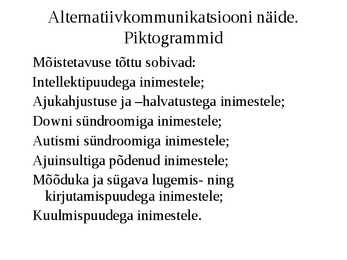 Alternatiivkommunikatsioon-AAC #15