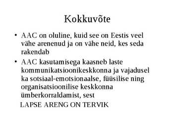 Alternatiivkommunikatsioon-AAC #23