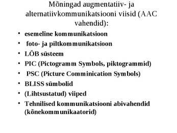 Alternatiivkommunikatsioon-AAC #4
