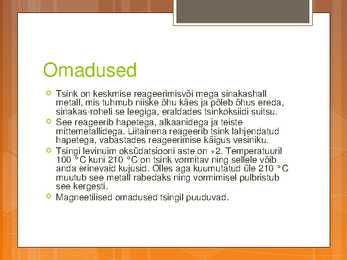 Tsink - Tutvustav esitlus-Iseseisev #3