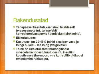 Tsink - Tutvustav esitlus-Iseseisev #5