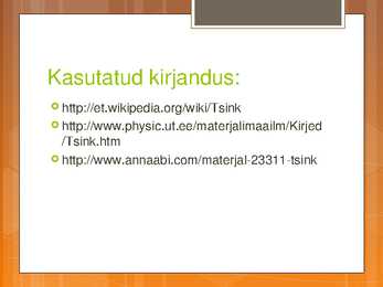 Tsink - Tutvustav esitlus-Iseseisev #7