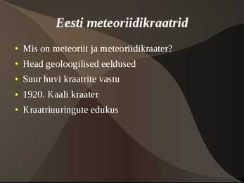 Eesti meteoriidid #2