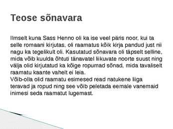 Sass Henno Mina olin siin-powerpoint kokkuvõte #8