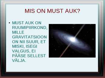 Must auk - esitlus #2