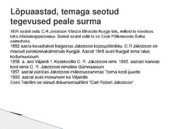 Carl Robert Jakobson eluloo kirjeldus #6