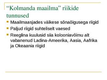 Kolmas Maailm - Eripalgeline maailm #3