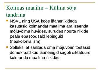Kolmas Maailm - Eripalgeline maailm #9
