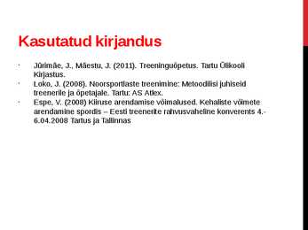 Noore kergejõustiklase aastane treeningplaan - esitlus #18