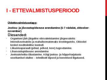 Noore kergejõustiklase aastane treeningplaan - esitlus #5