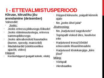 Noore kergejõustiklase aastane treeningplaan - esitlus #8