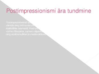 Postimpressionismi kokkuvõttev konspekt #3