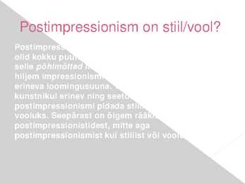 Postimpressionismi kokkuvõttev konspekt #5