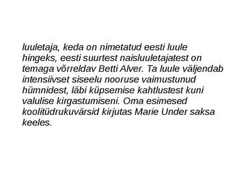 Marie Under - Eesti luule hing #2