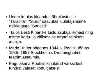 Marie Under - Eesti luule hing #11
