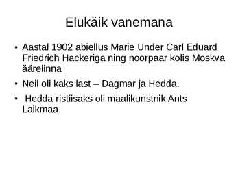 Marie Under - Eesti luule hing #6