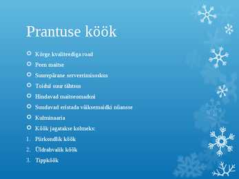 Prantsuse köögi ülevaate esitlus #2